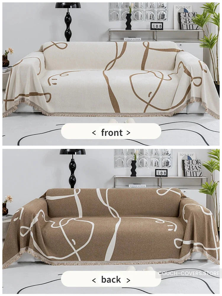 Chenille Couch Cover Brown / 180*150cm