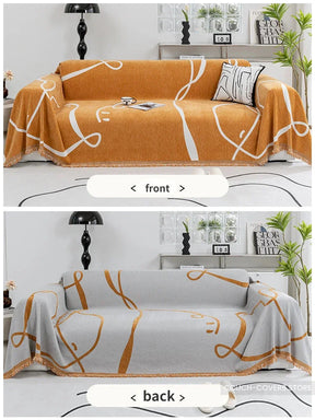 Chenille Couch Cover Orange / 180*150cm