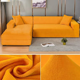 Mustard yellow velvet couch cover