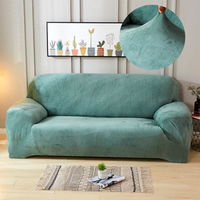 Green velvet sofa cover