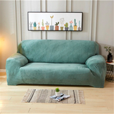 Green velvet sofa cover