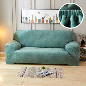 Green velvet sofa cover