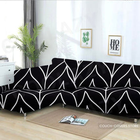 Black and white loveseat cover