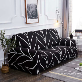 Black and white loveseat cover