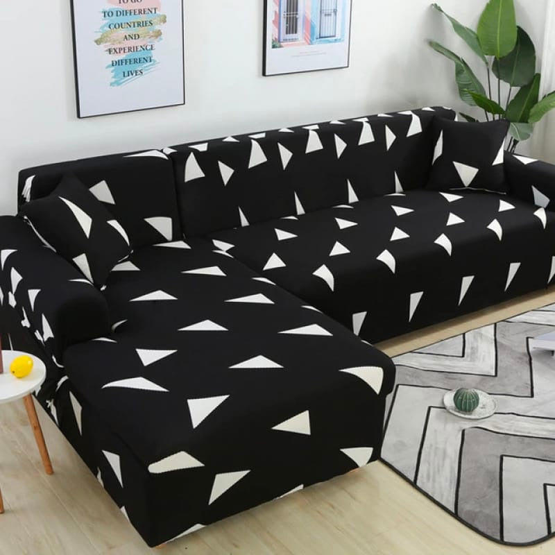 Black and white sofa cover