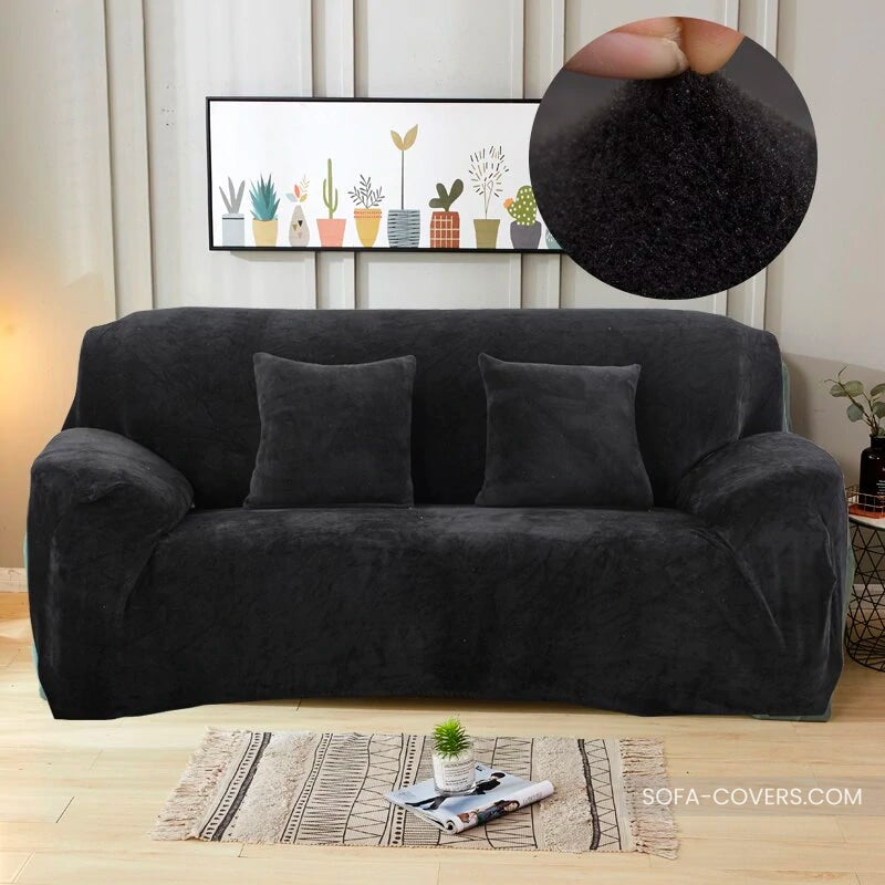 Black velvet couch cover