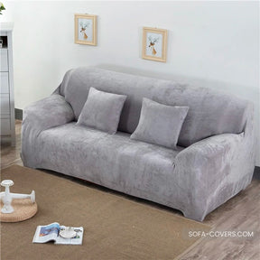 Gray velvet couch cover