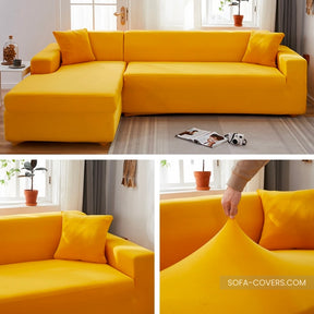 Mustard yellow couch cover