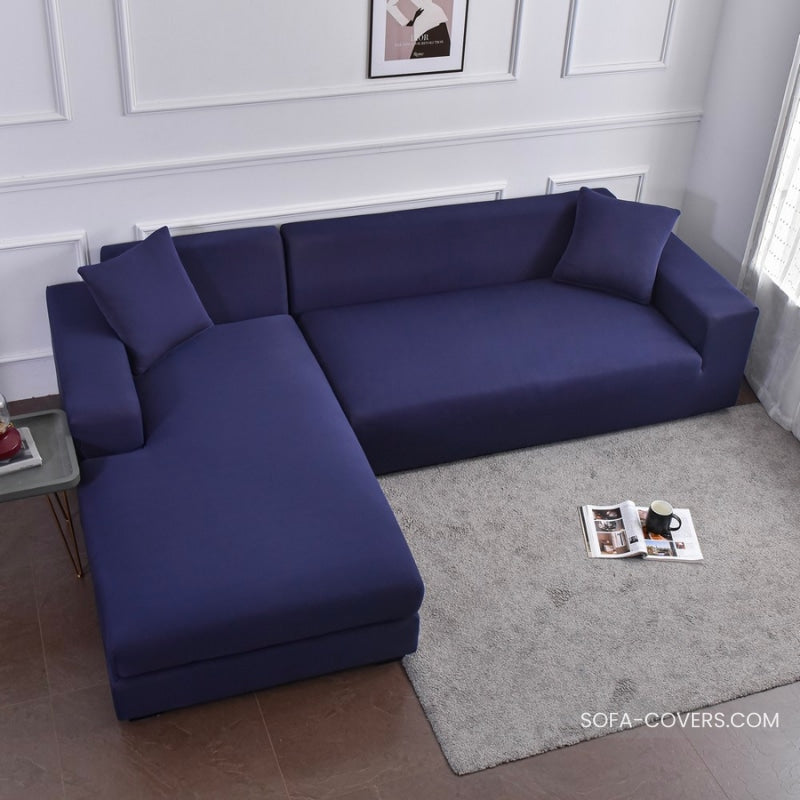 Navy blue sectional couch cover