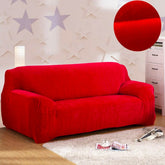 Red velvet couch cover