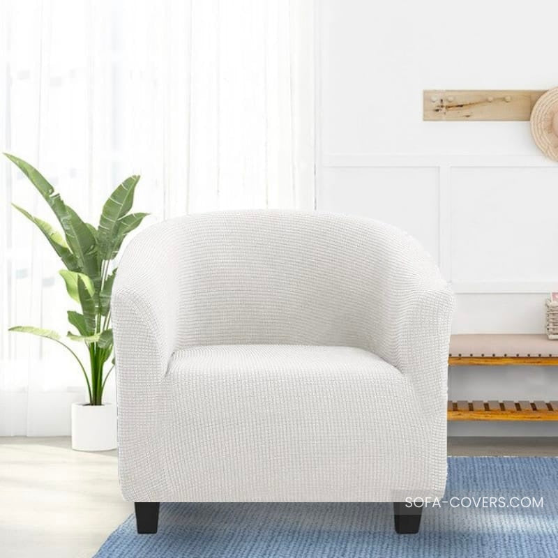 White club chair slipcover